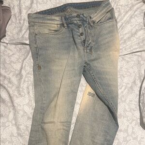 Ksubi Blue Skinny Jeans with Distressed Look